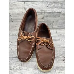 Sebago Docksides Women‎ 8M Brown Leather Boat Shoes Made in USA Nautical Loafers